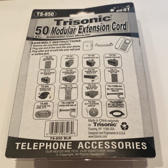 NWT & Vintage Trisonic 50 Ft. Modular Extension Cord. - Picture 2 of 2